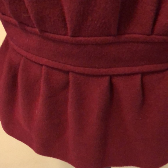 ❤️RARE Salvatore Ferragamo Firenze Vintage Peplum burgundy wool cashmere jacket - Picture 4 of 12